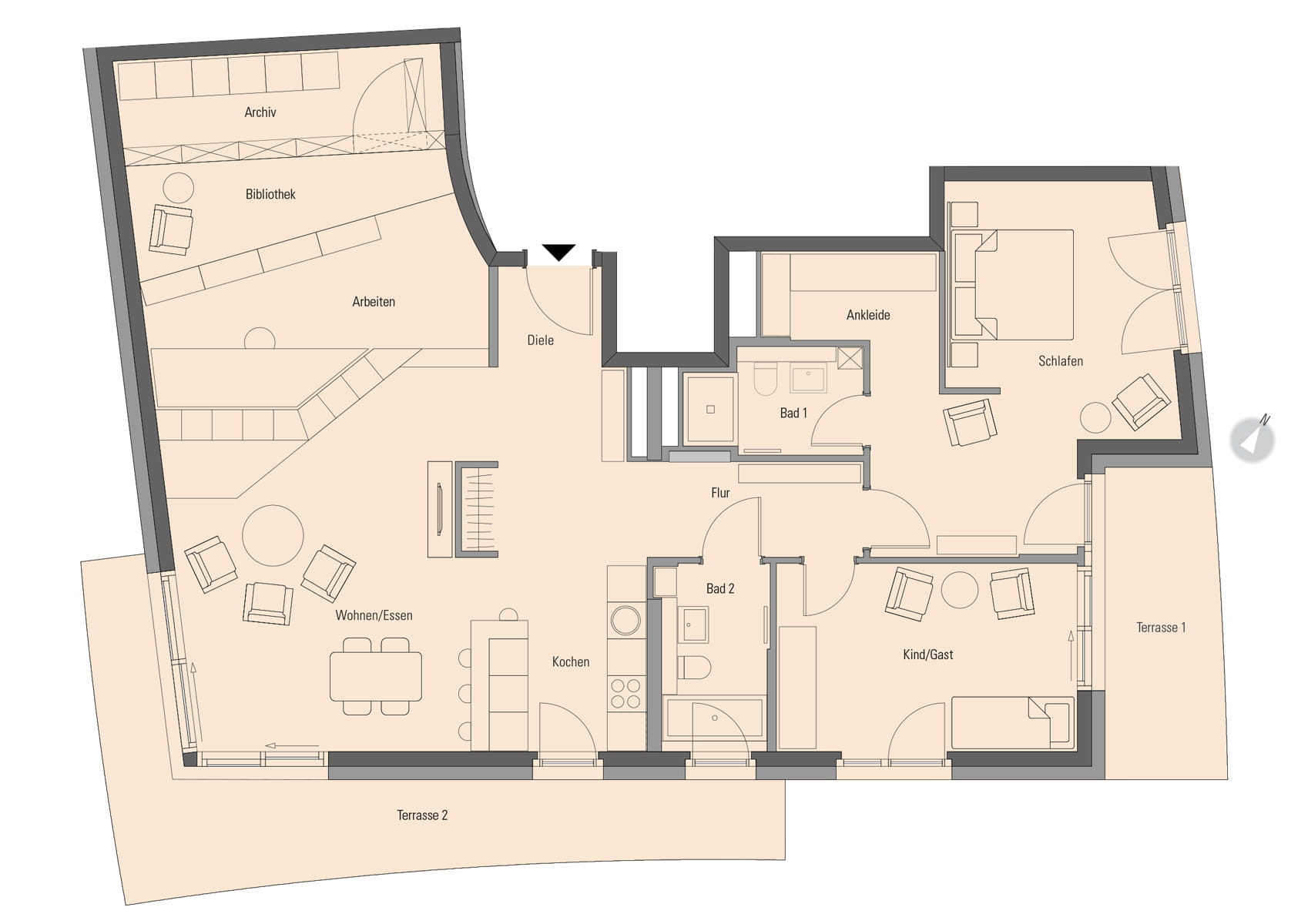 Wohnung 2.0.2, 4 Zimmer, 157,1 m²